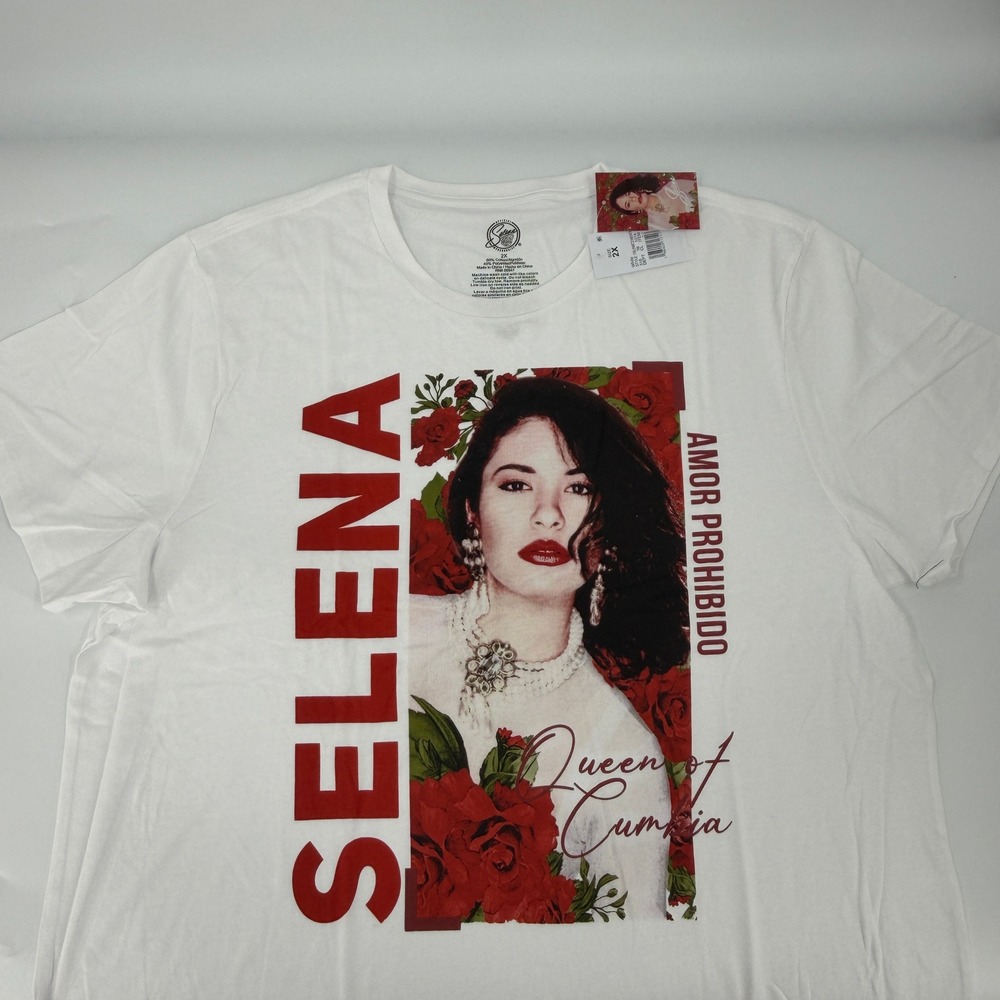 Selena Official Merchandise Graphic Tee Amor Prohibido Modern Womens‎ 2X White